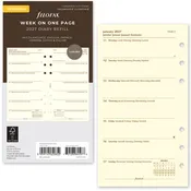 2027 Filofax Personal Size Refill 27-68439, Week on One Page, Multilanguage, Cotton Cream
