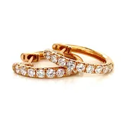 0.38 CTW Round Brilliant Diamond Mini Hoops Set in 18K Rose Gold