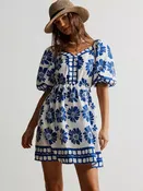 Isla Breeze Puff Sleeve Mini Dress