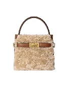Austin Blaze Audrey Leather Sherpa Top Handle Bag