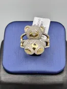 10KT Gold 1.25CT Diamond Teddy Bear Ring