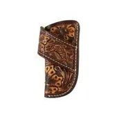 3D Knife Sheath Handtooled Floral Design Brown