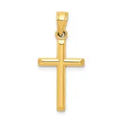 10k Polished Solid Cross Pendant