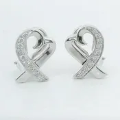 Estate Tiffany 18KW Paloma Picasso Loving Heart Earrings