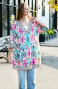 ABSTRACT PATTERN COVER-UP DRESS