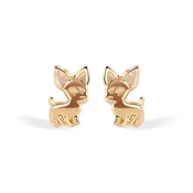 14 Karat Chihuahua Screw Back Earrings