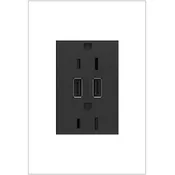 adorne® 3.1A Dual USB Outlet Module, Type A, Plus-Size, Graphite