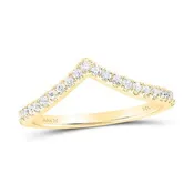 10kt Gold Womens Diamond Chevron Stackable Band 1/5 Cttw