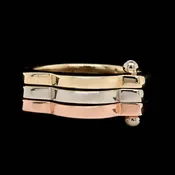 14K Tricolor Gold Estate Stack Ring