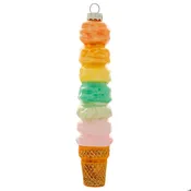6 SCOOP ICE CREAM GLASS ORNAMENT