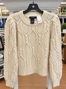 AQUA Pearl Embellished Knit Sweater – Size Small