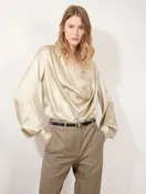 Blouse en ottoman de soie champagne