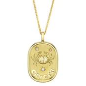 0.02Ct Diamond Zodiac Cancer Crab Star Matte Chopin Chain Necklace