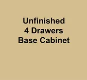 Unfinished 4 Drawers Base Cabinet