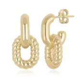 14k Double Link Twist Drop Earrings