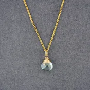 14K Gold Filled Green Mystic Quartz Drop Necklace