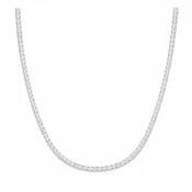 14Kt WG 4 Prong Diamond Tennis Necklace Length 18"