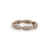 14K White Gold and Diamond Band
