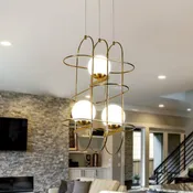 VONN Artisan Lyra 16" Modern 3-Light LED Chandelier in Antique Brass | VAC3273AB