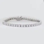 Diamond Tennis Bracelet - 14K White Gold - 8.29ct