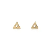 10k Tiny Trine Triangle Stud
