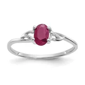 14K White Gold and Ruby Ring size 7