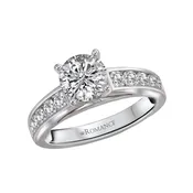 14K Diamond Engagement Ring With Channel Set Diamonds .62ctw
