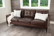 Abbyson Living Torrington Sofa - Contemporary Design, Top Grain Leather, High Density Foam, Brown — Furniture Mattress Depot