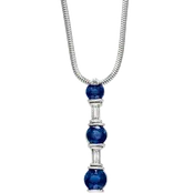 Baguette & Round Sapphire & Diamond Pendant