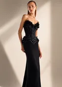 MNM Couture G2115 – Floral Applique Sweetheart Crepe Gown