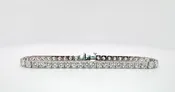 12.0  carat lab grown diamond tennis bracelet set in 14k, white gold.