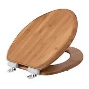 Topseat Bamboo Toilet Seat with Magic Hinge, Elongated