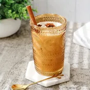 13 oz. Hobnail Beaded Floral Amber Drinking Glasses (Set of 6)