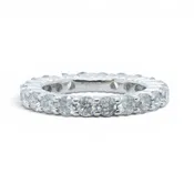 14k White Gold 22 Stone 2.65ctw Diamond Eternity Band H I1-I2 Ring Size 5