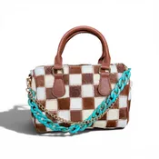 Dani Morgans Exclusive Checkered Cowhide Small Speedy Bag