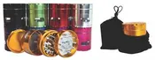 American Brand Metal Tobacco Grinder W/ Window - 4 Part - 2 1/2" - Black Ball Corp. Counter Culture Wholesaler