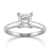 1.03 ct Princess Cut Diamond Solitaire Engagement Ring in 14K White Gold