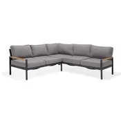 Amber Aluminum & Teak  Grey Seater Sofa