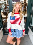 American Flag Sweater Top