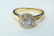 18karat yellow gold Halo Diamond Ring