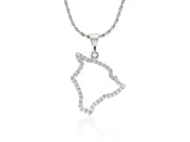 Extra Large Big Island Outline with Diamonds — Big Island Jewelers | Kailua-Kona, HI