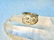 4 Diamond Etruscan Style 14k Band