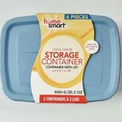 2 Storage Container 20oz  With Lid 6.4″x4.7″X2″