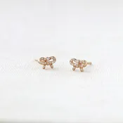 Bow with Crystals Stud Earrings