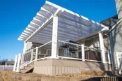 20x20 Vinyl Pergola Kit With Solid Roof Panels - White