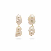 Baroque Pearl Drop Earrings in 18k Yellow Gold finished 925s — Cortes