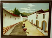 3 Horses Walking Down a Cusco Street