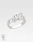 3 Stone Miracle Top Diamond Ring – 1 tcw