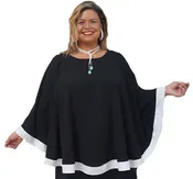 Fabulous Black & White Cape Top