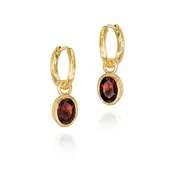 Sterling Silver Garnet Drop Earrings with 18K Gold Vermeil